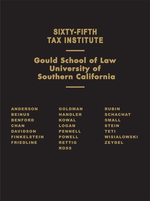 cover image of Sixty-Fifth Tax Institute